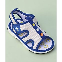 Cute Walk by Babyhug Animal Printed Sandals With Velcro Closure - Blue
