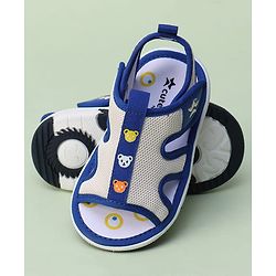 Cute Walk by Babyhug Animal Printed Sandals With Velcro Closure - Blue