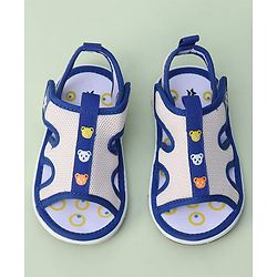 Cute Walk by Babyhug Animal Printed Sandals With Velcro Closure - Blue