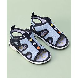 Cute Walk by Babyhug Animal Printed Sandals With Velcro Closure - Blue
