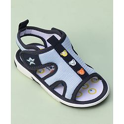 Cute Walk by Babyhug Animal Printed Sandals With Velcro Closure - Blue