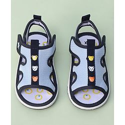 Cute Walk by Babyhug Animal Printed Sandals With Velcro Closure - Blue