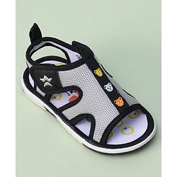 Cute Walk by Babyhug Animal Printed Sandals With Velcro Closure - Blue