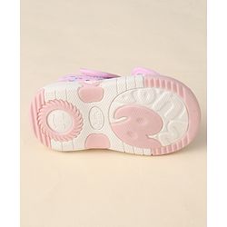 Cute Walk by Babyhug Sandals with Velcro Closure Floral Print & Bow Applique - Pink