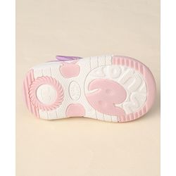 Cute Walk by Babyhug Sandals with Velcro Closure Floral Print & Bow Applique - Pink