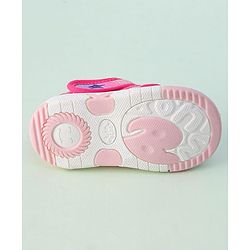 Cute Walk by Babyhug Sandals with Velcro Closure & Floral Applique - Dark Pink