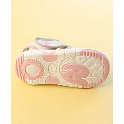 Cute Walk by Babyhug Velcro Closure Sandals With Sunflower Applique - Beige