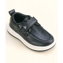 Cute Walk by Babyhug Solid Party Wear Shoes With Velcro Closure - Black