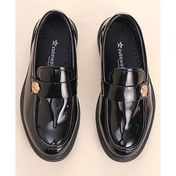 Cute Walk by Babyhug Loafers with Applique - Black