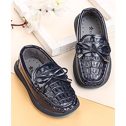 Cute Walk by Babyhug Slip On Loafers With Lace Applique - Navy Blue