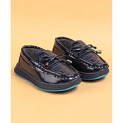 Cute Walk by Babyhug Slip On Loafers With Lace Applique - Navy Blue