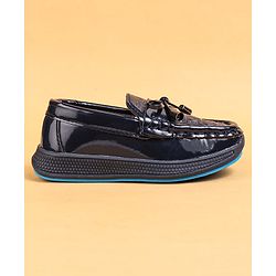 Cute Walk by Babyhug Slip On Loafers With Lace Applique - Navy Blue