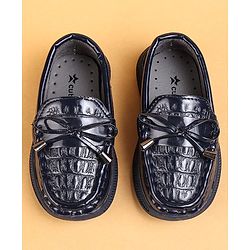 Cute Walk by Babyhug Slip On Loafers With Lace Applique - Navy Blue