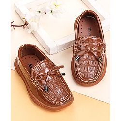 Cute Walk by Babyhug Slip On Loafers With Lace Applique - Navy Blue