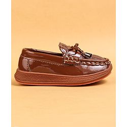 Cute Walk by Babyhug Slip On Loafers With Lace Applique - Navy Blue