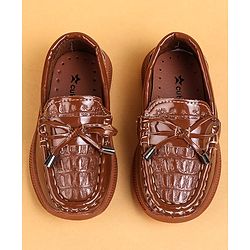 Cute Walk by Babyhug Slip On Loafers With Lace Applique - Navy Blue