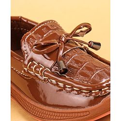 Cute Walk by Babyhug Slip On Loafers With Lace Applique - Navy Blue