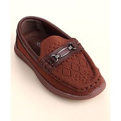 Cute Walk by Babyhug Slip On Solid Loafers - Brown
