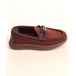 Cute Walk by Babyhug Slip On Solid Loafers - Brown