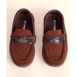 Cute Walk by Babyhug Slip On Solid Loafers - Brown