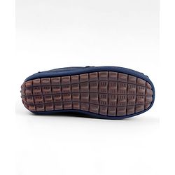 Cute Walk by Babyhug Solid Slip On Loafers with Star Applique - Navy Blue