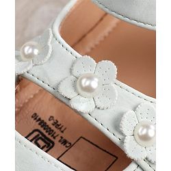 Cute Walk by Babyhug Ballerina with Velcro Closure & Floral Applique - Sea Green