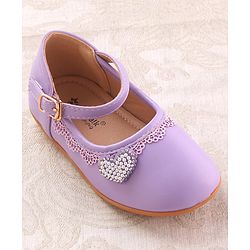 Cute Walk by Babyhug Clip Closure Ballerina with Heart Applique - Purple