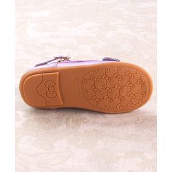Cute Walk by Babyhug Clip Closure Ballerina with Heart Applique - Purple