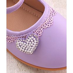 Cute Walk by Babyhug Clip Closure Ballerina with Heart Applique - Purple