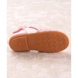 Cute Walk by Babyhug Velcro Closure Ballerina with Floral Applique - Pink