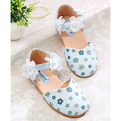 Cute Walk by Babyhug Velcro Closure Ballerina with Floral Applique - Pink