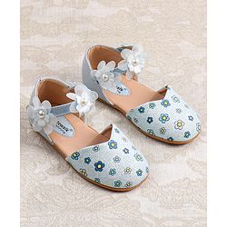 Cute Walk by Babyhug Velcro Closure Ballerina with Floral Applique - Pink