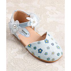 Cute Walk by Babyhug Velcro Closure Ballerina with Floral Applique - Pink