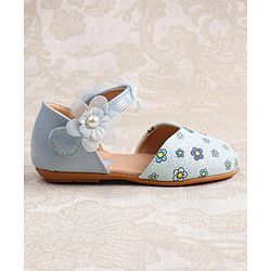 Cute Walk by Babyhug Velcro Closure Ballerina with Floral Applique - Pink