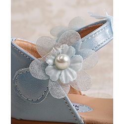Cute Walk by Babyhug Velcro Closure Ballerina with Floral Applique - Pink