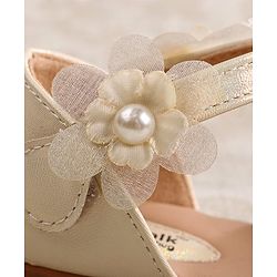 Cute Walk by Babyhug Velcro Closure Ballerina with Floral Applique - Pink