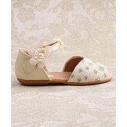 Cute Walk by Babyhug Velcro Closure Ballerina with Floral Applique - Pink