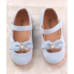Cute Walk by Babyhug Velcro Closure Ballerina with Bow Applique - Blue