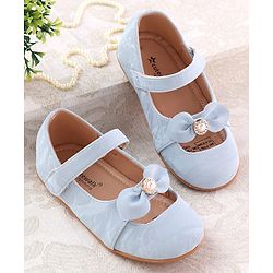 Cute Walk by Babyhug Velcro Closure Ballerina with Bow Applique - Blue