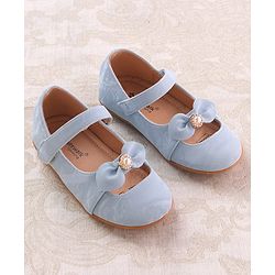 Cute Walk by Babyhug Velcro Closure Ballerina with Bow Applique - Blue