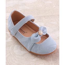 Cute Walk by Babyhug Velcro Closure Ballerina with Bow Applique - Blue