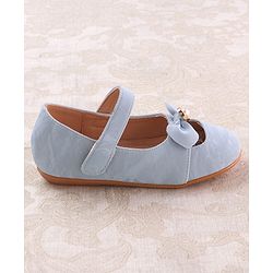 Cute Walk by Babyhug Velcro Closure Ballerina with Bow Applique - Blue