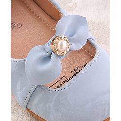 Cute Walk by Babyhug Velcro Closure Ballerina with Bow Applique - Blue