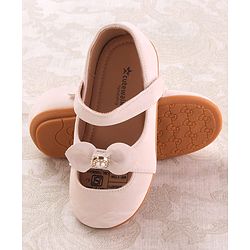 Cute Walk by Babyhug Velcro Closure Ballerina with Bow Applique - Blue