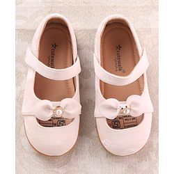 Cute Walk by Babyhug Velcro Closure Ballerina with Bow Applique - Blue