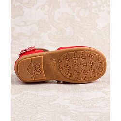 Cute Walk by Babyhug Velcro Closure Ballerina with Floral Applique  - White