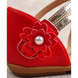 Cute Walk by Babyhug Velcro Closure Ballerina with Floral Applique  - White