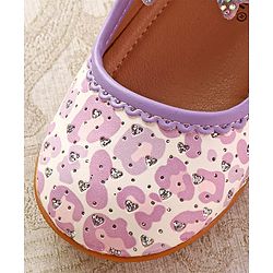 Cute Walk by Babyhug Ballerinas with Velcro Closure Heart Print & Bow Applique - Mint
