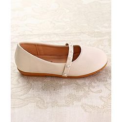 Cute Walk by Babyhug Slip On Ballerina with Pearl Detailing - Beige
