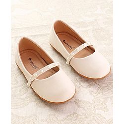Cute Walk by Babyhug Slip On Ballerina with Pearl Detailing - Beige